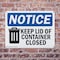Signmission Keep Lid Of Container Closed, 10 in W x Rectangle, Plastic OS-2PACK-NS-P-710-L-15863 - alternate 7